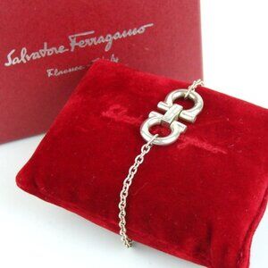 Authentic Salvatore Ferragamo Double Gancini Chain bracelet metal [Used]
